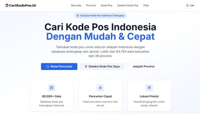 
 Carikodepos.id: Platform Terpercaya untuk Mencari Kode Pos Indonesia